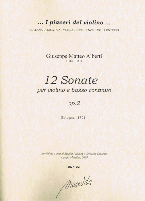 Alberti: 12 Sonatas for Violin and Basso Continuo, Op. 2