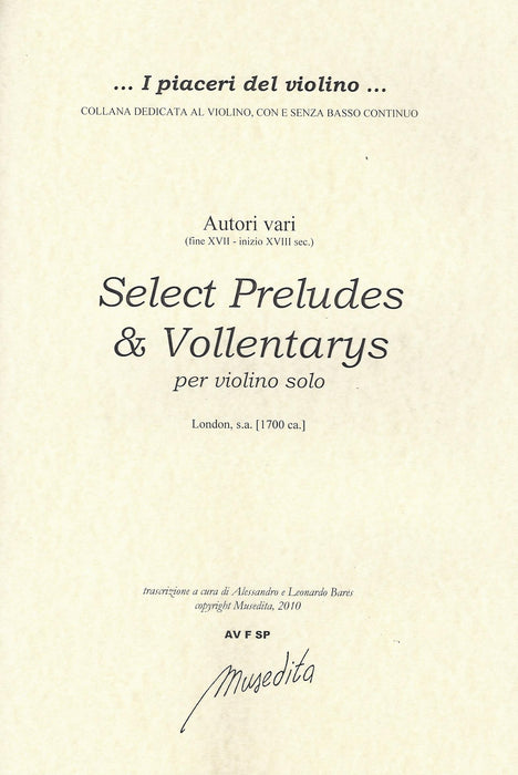 Various: Select Preludes & Vollentarys for Violin Solo