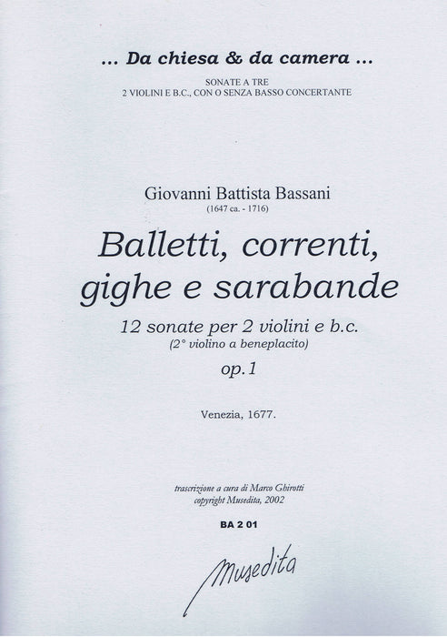 Bassani: 12 Sonatas for 2 Violins and Basso Continuo, Op. 1