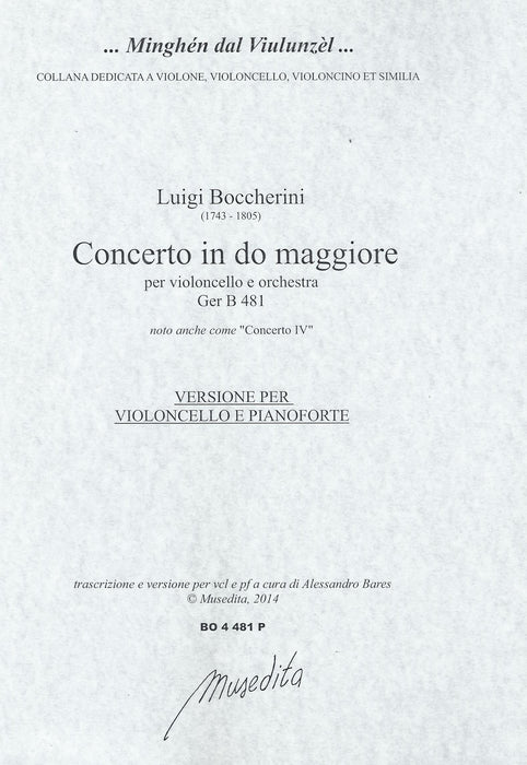 Boccherini: Concerto IV in C Major for Violoncello - Piano Reduction