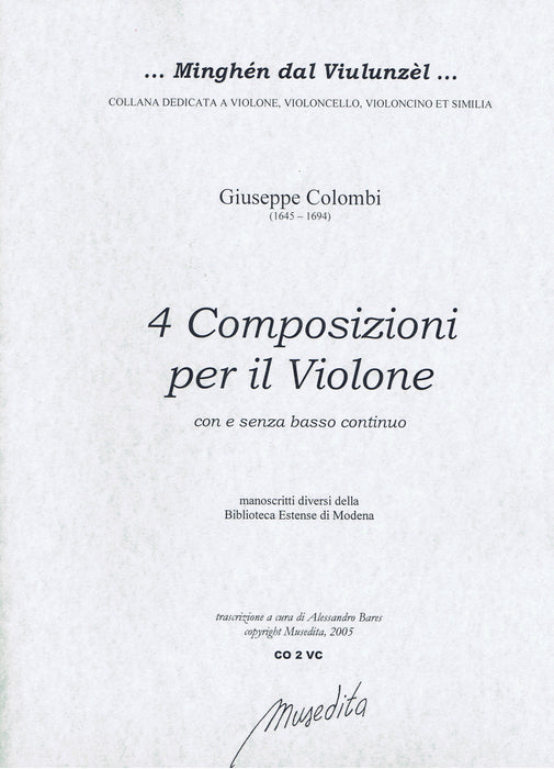 Colombi: 4 Compositions for Violone with and without Basso Continuo