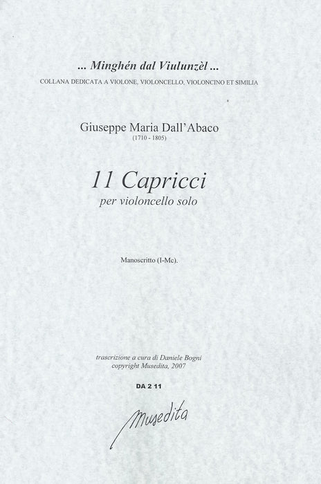 Dall'Abaco: 11 Capricci for Violoncello Solo