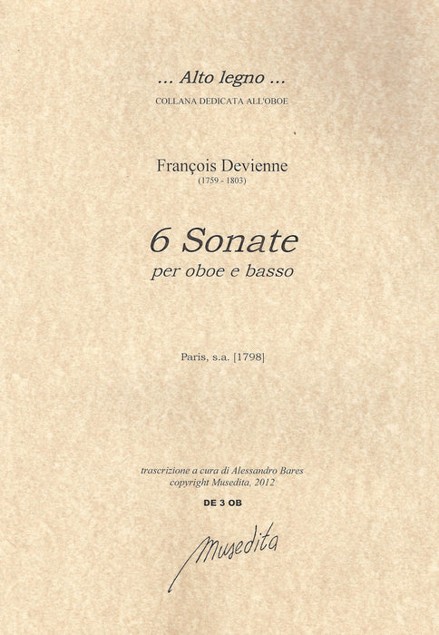 Devienne: 6 Sonatas for Oboe and Basso Continuo