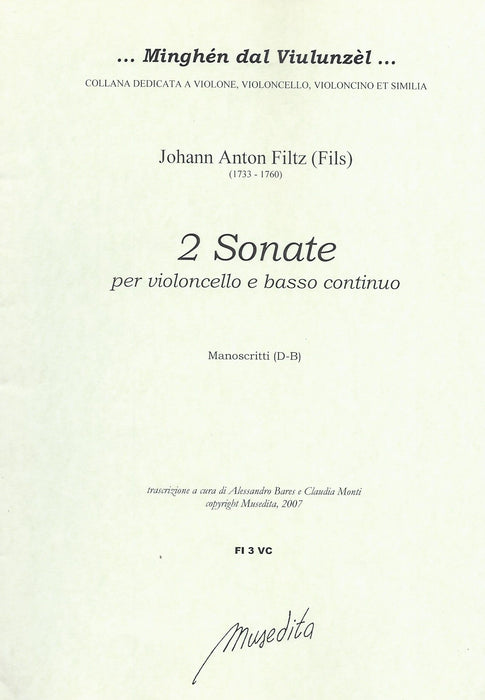 Filtz: 2 Sonatas for Violoncello and Basso Continuo