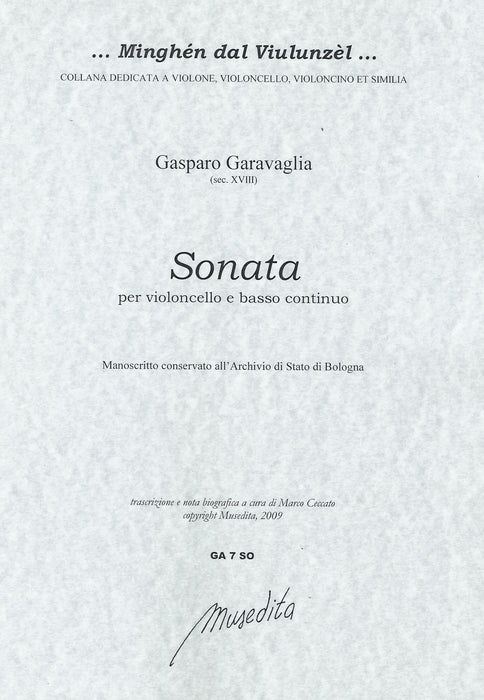 Garavaglia: Sonata for Violoncello and Basso Continuo