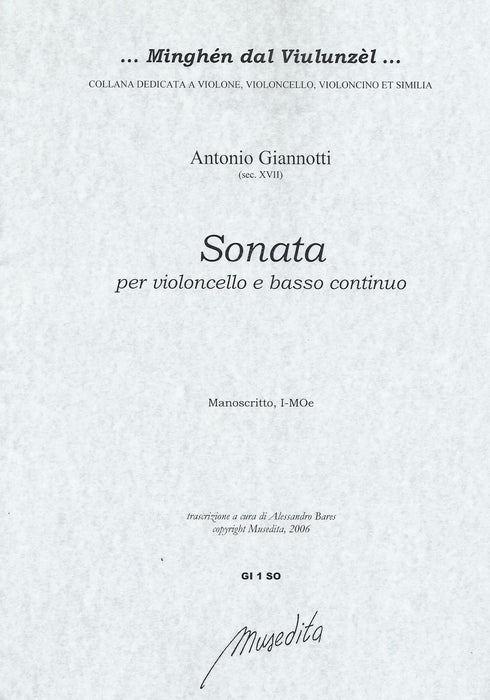 Giannotti: Sonata for Violoncello and Basso Continuo