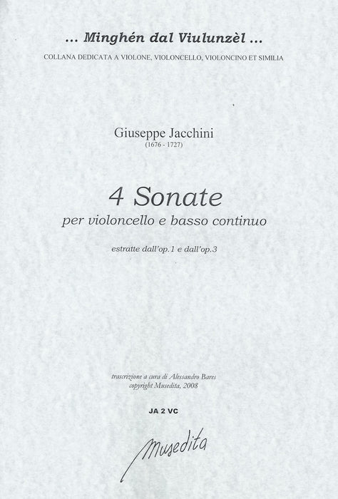 Jacchini: 4 Sonatas for Violoncello and Basso Continuo