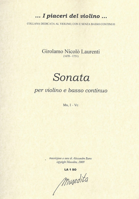 Laurenti: Sonata for Violin and Basso Continuo