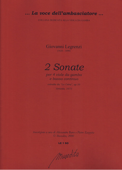 Legrenzi: 2 Sonatas for 4 Viols and Basso Continuo