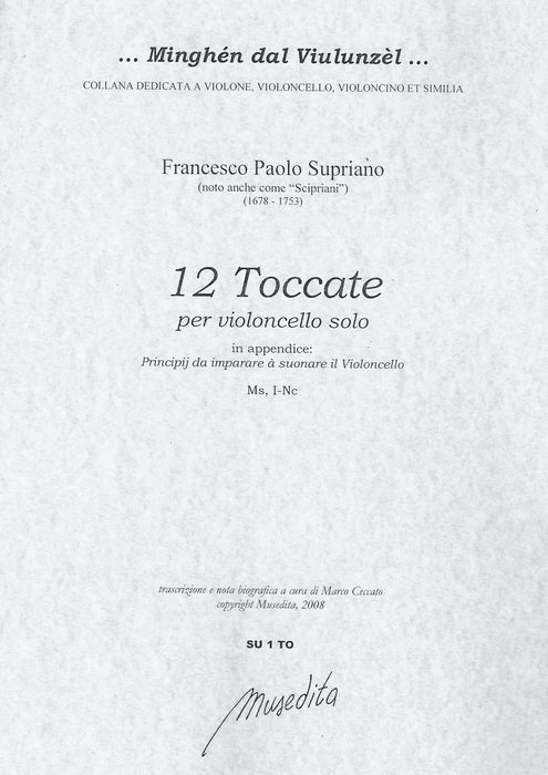 Supriano: 12 Toccatas for Violoncello Solo