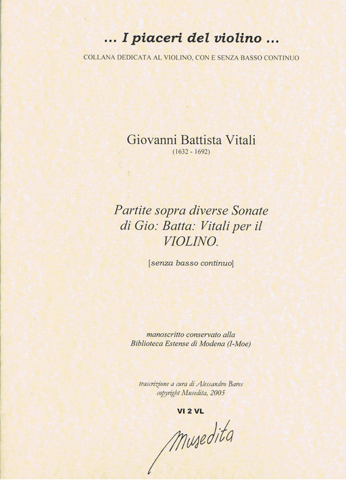 Vitali: Partite Sopra Diverse Sonate for Violin Solo