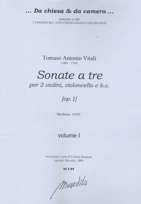 Vitali: Sonatas for 2 Violins, Violoncello and Basso Continuo, Op. 1