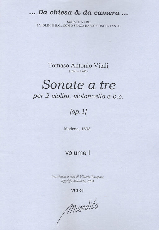 Vitali: Sonatas for 2 Violins, Violoncello and Basso Continuo, Op. 1