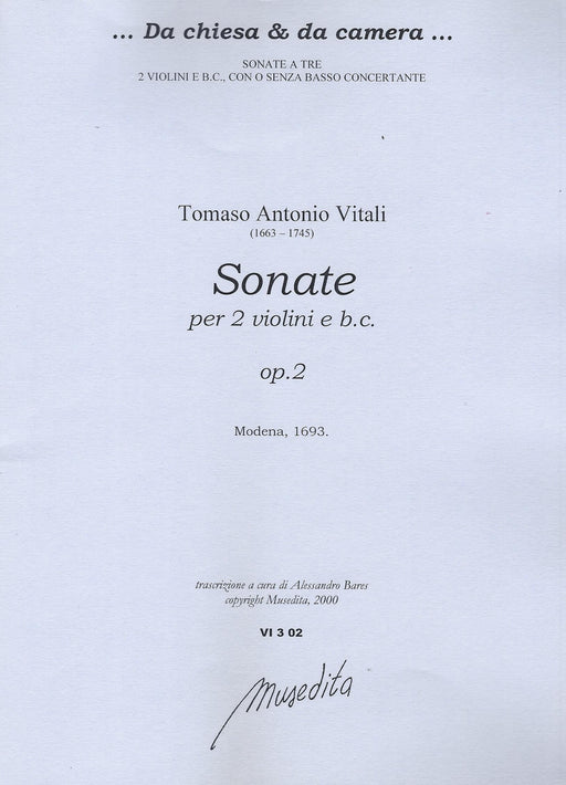 Vitali: Sonatas for 2 Violins and Basso Continuo, Op. 2