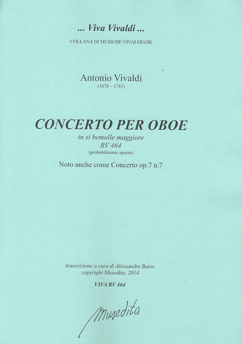 Vivaldi: Concerto in B Flat Major RV 464 for Oboe, Strings and Basso Continuo