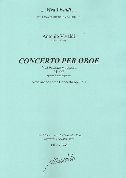 Vivaldi: Concerto in B Flat Major RV 465 for Oboe, Strings and Basso Continuo