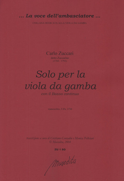 Zuccari: Solo for Viola da Gamba