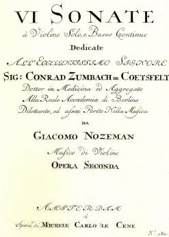 Nozeman: Sonatas for Violin and Basso Continuo, Op. 2