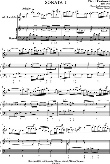 Castrucci: 4 Sonatas for Treble Recorder and Basso Continuo