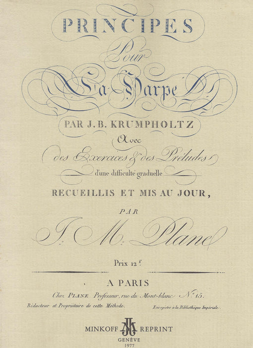Krumpholtz: Principes pour la Harpe