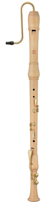 Moeck Flauto Rondo Crook Bass Recorder in Maple