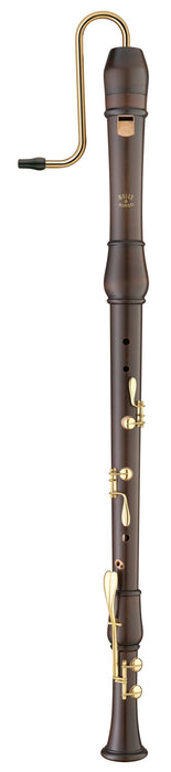 Moeck Flauto Rondo Crook Bass Recorder in Stained Maple