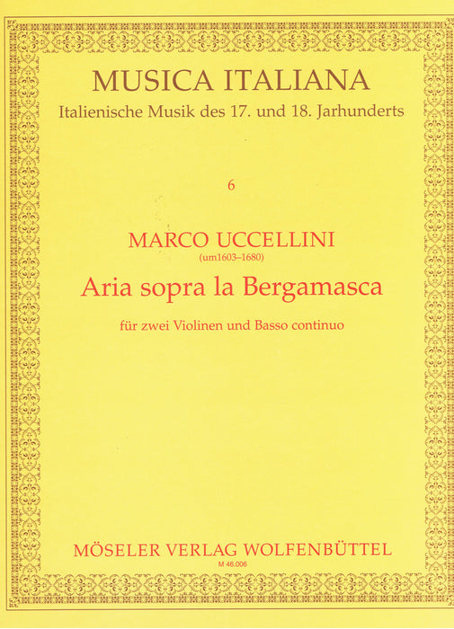 Uccellini: Aria sopra la Bergamasca for 2 Violins and Basso Continuo
