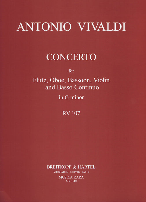 Vivaldi: Concerto in G Minor RV107 for Flute, Oboe, Bassoon, Violin and Basso Continuo