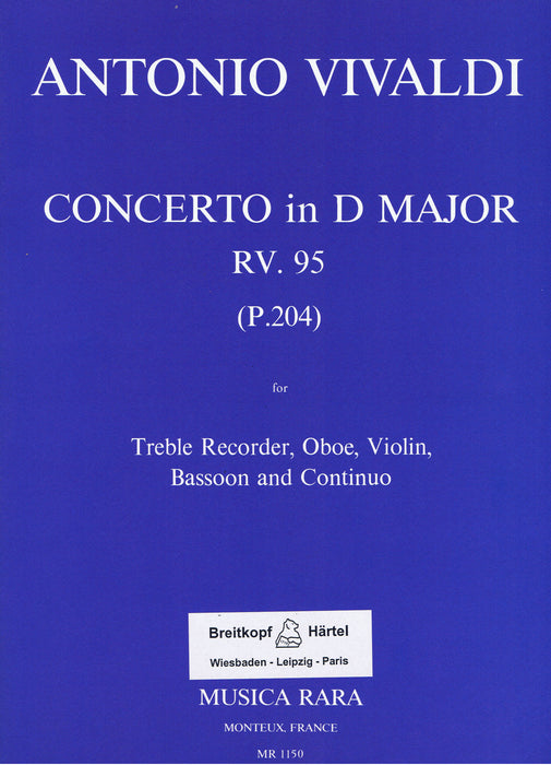 Vivaldi: Concerto in D Major RV95 for Treble Recorder, Oboe, Violin, Bassoon and Basso Continuo
