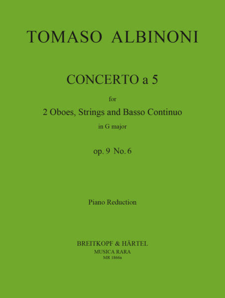 Albinoni: Concerto a 5 in G Op. 9/6 - Edition for 2 Oboes and Piano