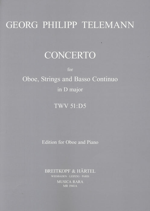 Telemann: Concerto in D Major for Oboe - Piano Reduction