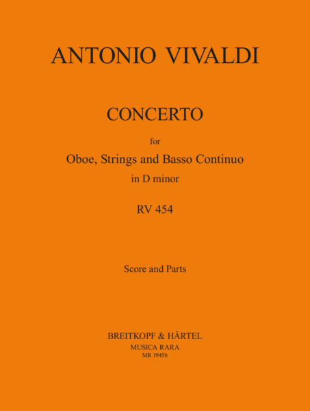 Vivaldi: Concerto in D Minor RV 454 for Oboe - Piano Reduction