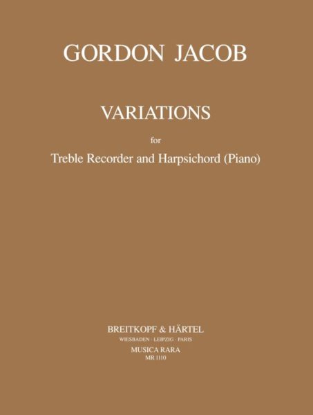 Jacob: Variations for Treble Recorder and Harpsichord or Piano