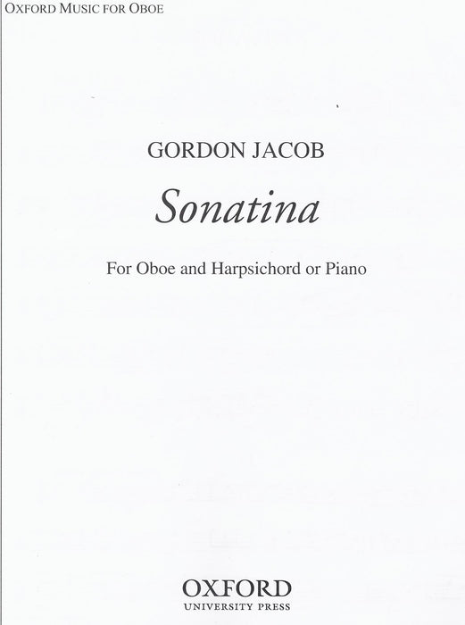 Jacob: Sonatina for Oboe and Harpsichord or Piano