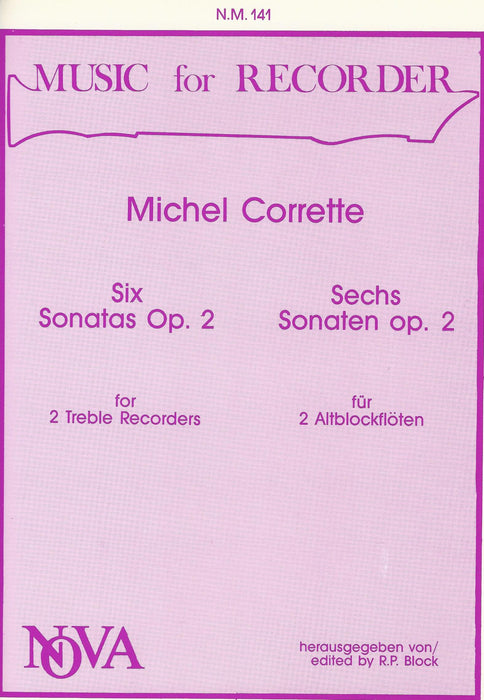 Corrette: Six Sonatas from Op. 2 for 2 Treble Recorders