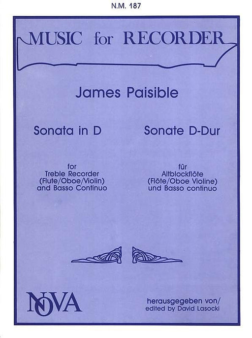 Paisible: Sonata in D Major for Treble Recorder and Basso Continuo