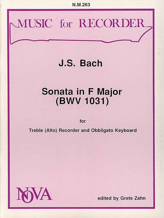 Bach: Sonata in F Major for Treble Recorder and Obbligato Keyboard