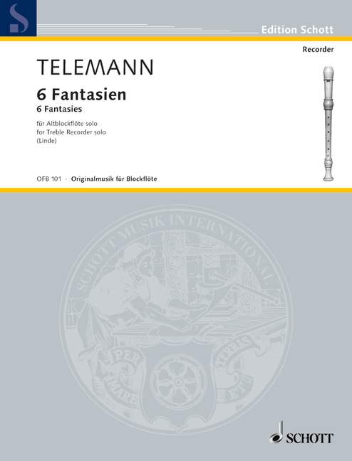 Telemann: 6 Fantasies for Treble Recorder Solo