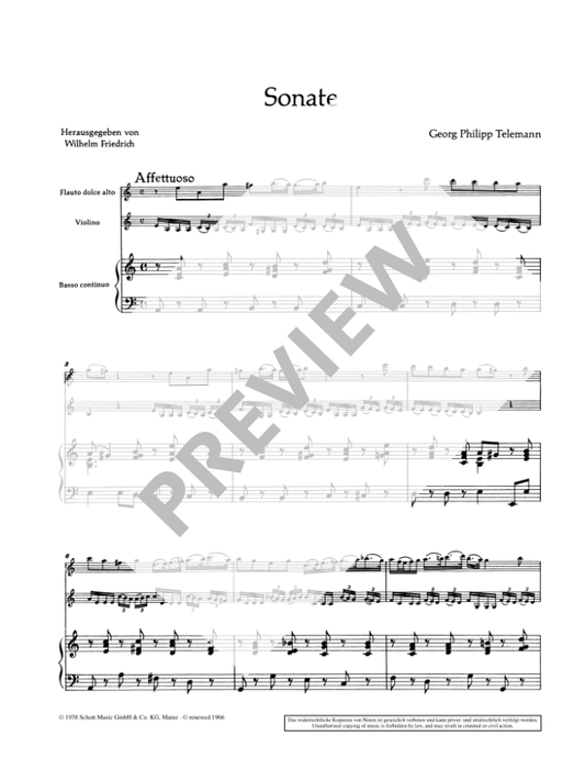 Telemann: Trio Sonata in a minor for Alto Recorder, Violin and Continuo
