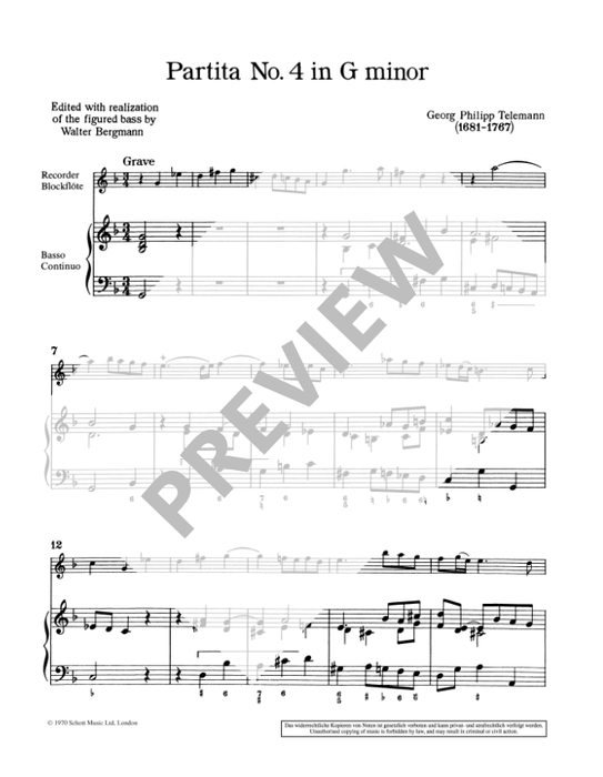 Marais: Suite in g minor for 2 Alto Recorders and Continuo