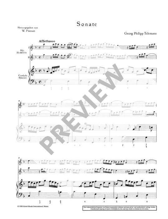 Telemann: Trio Sonata in F Major for 2 Treble Recorders and Continuo