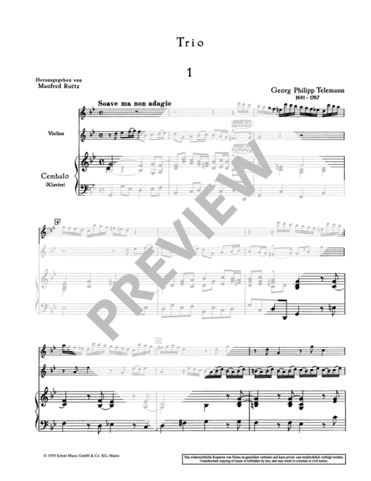 Telemann: Trio in g minor for Treble Recorder, Violin and Continuo