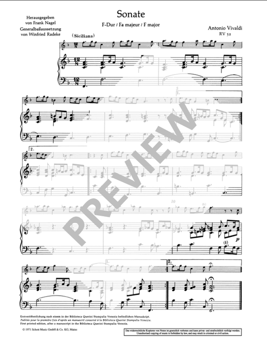 Vivaldi: Sonata in F Major for Treble Recorder and Continuo