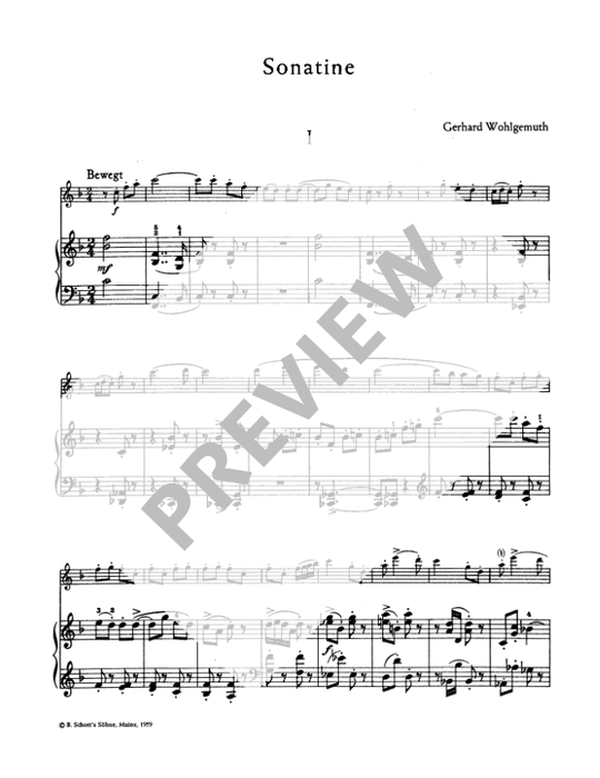 Wohlgemuth: Sonatina for Treble Recorder and Piano