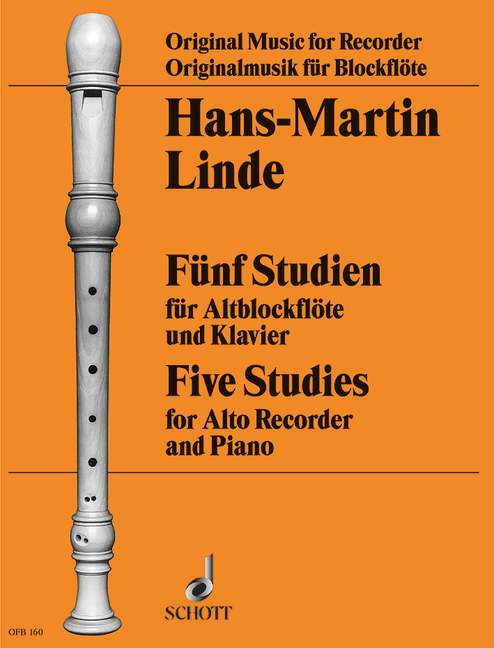 Linde: 5 Studies for Treble Recorder and Piano