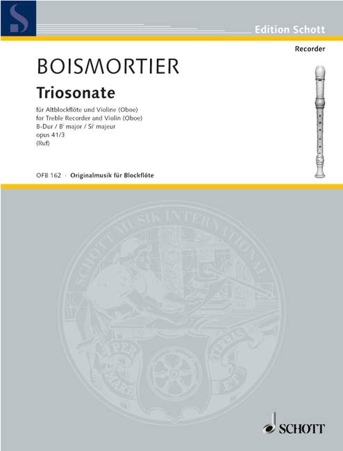 Boismortier: Trio Sonata in Bb Major for Treble Recorder, Violin and Basso Continuo