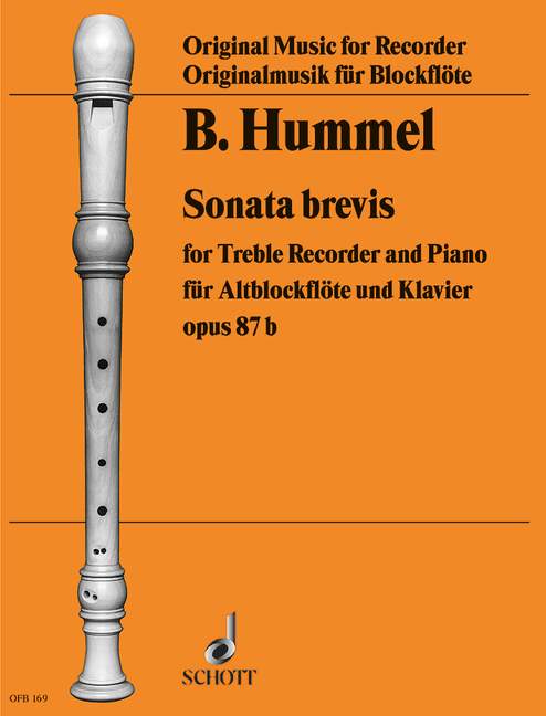 Hummel: Sonata Brevis Op. 87b for Treble Recorder and Piano