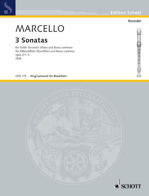Marcello: 3 Sonatas for Treble Recorder and Basso Continuo