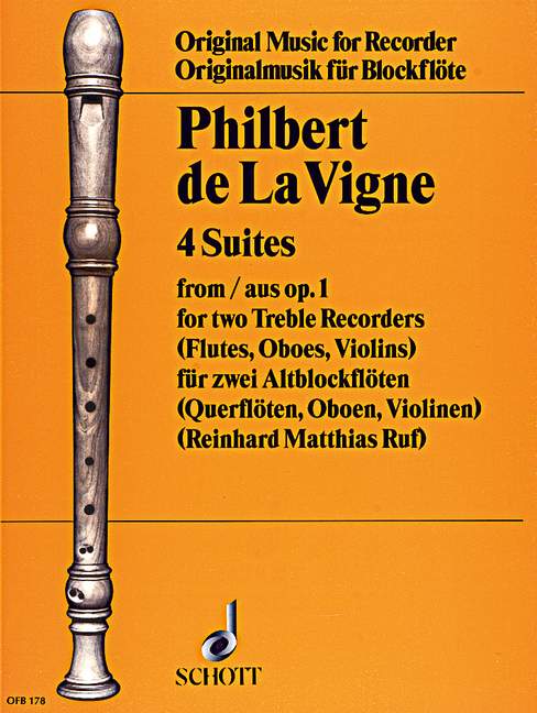de La Vigne: 4 Suites from Op. 1 for 2 Alto Recorders