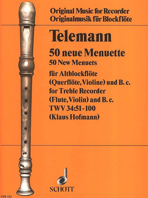 Telemann: 50 New Menuets for Treble Recorder and Basso Continuo